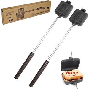 Cast Iron Camp Pie Cooker, Campfire Sandwich Maker (Pack of 2)
