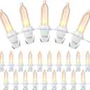 120 Pcs Christmas LED Replacement Bulb Mini Wide Angle LED Xmas Bulb Tree Light Outdoor String Light Replacement for Christmas Garden Party Decor(White Base with Warm White Bulb)