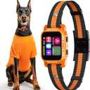 Dog Bark Collar - for Large Medium Small Dogs, Rechargeable Smart Bark Collar, Anti Barking Device for Large Dogs, Dog Training Collars with Beep Vibration and Shock & Adjustable A/B Sensitivity (Orange)