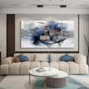 Mofutinpo Canvas Wall Art for Living Room, Bedroom, Office - Large Wall Art Decor - Abstract Wall Art - Modern Black and White Paintings,Blue and Grey Wall Decor, Artwork and Pictures for Wall 2448 (gray)