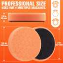 Orange Polish Pad, 3Pcs 5.5 Inch Face for 5 Inch Buffing Polishing Pads and Woolen Pads 125mm Backing Plate Compound Buffing Sponge for Car Buffer Polisher Compounding, Polishing and Waxing