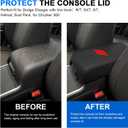 Center Console Cover for Dodge Charger Accessories 2011-2021 2022 2023 for Chrysler 300 2015-2022 Leather Armrest Cover Console Box Lid Protector Interior (Red Stitches, Leather)