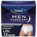 TENA Overnight Extra Coverage Incontinence Underwear for Men, Masculine Style and Discreet Cut Men's Underwear, L/XL