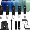 VEICK Resistance Bands with Handles for Men Women, Exercise Bands, Workout Bands for Working Out, Exercising Bands for Fitness Weights Work Out at Home Gym, 100lbs/150lbs/200lbs