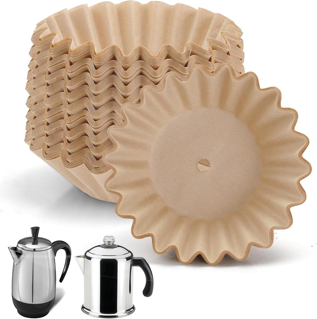 Percolator Coffee Filters Compatible with Farberware Coffee Percolator, 200 Pcs Perforated Basket Filter Paper for Farberware 8 Cup Presto 12 Cup
