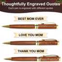 Renawe Cool Wooden Pens with Pen Box Gift for Mom, Mother In Law, Christmas, Mother's Day, Birthday Ideas, Cute Engraved Pens, Unique Presents for New Mom from Daughter Son