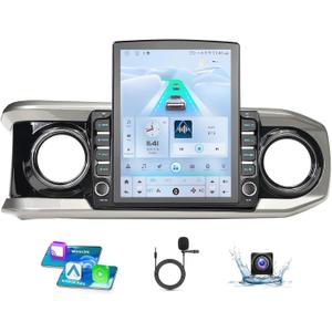 Android 14 Car Radio Stereo Compatible with Toyota Tacoma 2016-2023, Wireless CarPlay Android Auto, 5G WiFi, GPS, BT 5.0, Retains OEM Backup Cam/Steering Wheel Control/Amplifier (9.7 Inch)