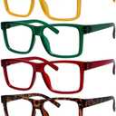 Oversized Reading Glasses Metalless Screwless Spring Hinges 6 Pack Large Readers for Men(+3.25)