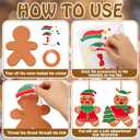 Frienda 48 Set Christmas Gingerbread Craft Kit Make a Gingerbread Man Ornament Stickers Bulk DIY Arts and Crafts for Xmas Tree Decoration Fun Christmas Party Favors Home Game Activities