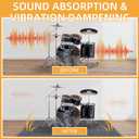 24Pcs Sound Absorbing Interlocking Floor Mats, 11 x 11 x 0.3 Inch High Density Piano Carpet Drum Rug, Non-Slip Anti Vibration Soundproof Pads, Grey
