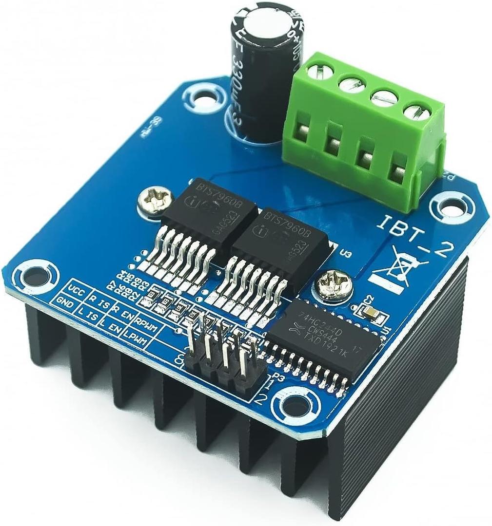 WWZMDiB BTS7960 DC Motor Driver Compatible with 43A High Current Dual H-Bridge Motor Controller Board Module for Arduino