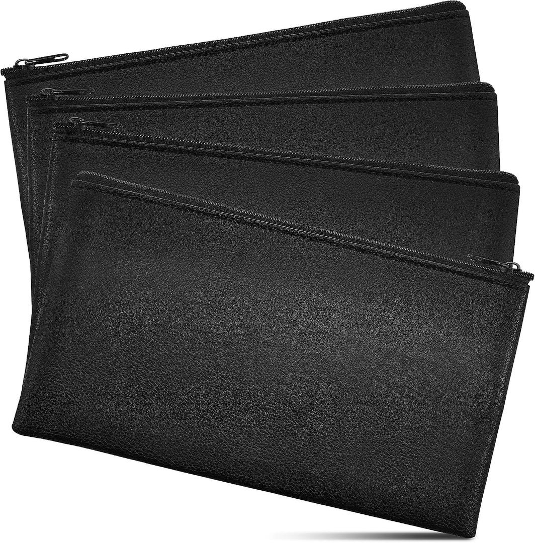 Sodsay Money Bag with Zipper 4 Pack 11x6 Inch Waterproof Cash Pouch for Travel, Secure Storage for Passport, Documents and Valuables, Cash, Credit Cards and Cosmetics