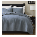 palassio Blue Grey 100% Cotton Quilt California Cal King Size Bedding Sets with 2 Pillow Shams, Oversized Lightweight Bedspread Shabby Chic Coverlet, Soft Bed Cover for All Season, 3 Pieces