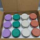 Hoa Kinh 9oz 12Pack Overnight Oats Jars with Lids, Leak Proof Small Jars for Overnight Oats, Cereal, Clear Empty Glass Jar with Lids for Kitchen(Red, Green, Purple and White)