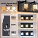 Dimmable LED Vanity Light, 3-Light Bathroom Light Fixtures over Mirror, 15.75"L x 7.48"W x 8.9"H