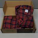 Fruit of the Loom Men's Flannel Pajama Sleep Set (Large, Red Plaid)