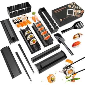 Sushi Making Kit Sushi Maker 12 Pcs Plastic Premium set Sushi Tool Set Sushi Rice Roll Mold Shapes, DIY Sushi Roller Tool for Home Beginners.