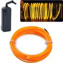 lychee 15ft EL Wire Neon Glowing Strobing Electroluminescent Light El Wire w/Battery Pack for Parties, Halloween Decoration (Yellow)