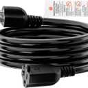 6-Feet (1.8Meter) Nema 5-20P Extension Cord, 12AWG Nema 5-20P to 5-20R Extension Power Cable,20Amp T Blade Male to Female Cable, 5-20 to 5-15/20R Comb Adapter Cords