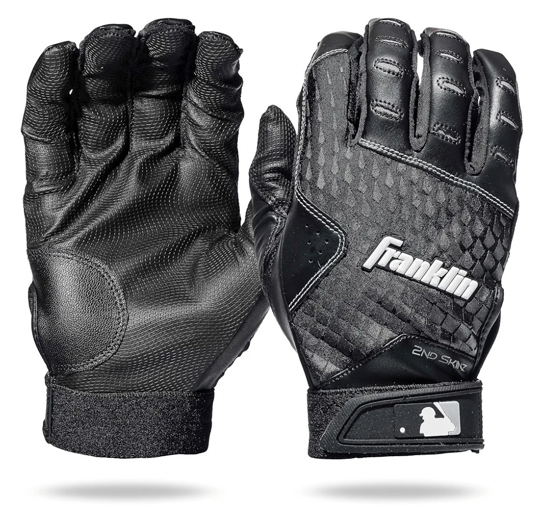 Franklin Sports MLB 2nd Skinz Batting Gloves - Adult & Youth Baseball & Softball - Men's & Kids Teeball & Softball Gloves - S