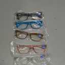 Reading Glasses Blue Light Blocking, Computer Glasses for Women Men, Fashion Square Eyeglasses 5 Pairs