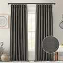 StangH Pinch Pleat Linen Curtains for Bedroom, 100% Blackout Curtains 84 inch Length 2 Panels Thermal Insulating Burlap Look Farmhouse Drapes for Dining Room/Study, Charcoal Grey, W42xL84 (42"W x 84"L (Pack of 2))