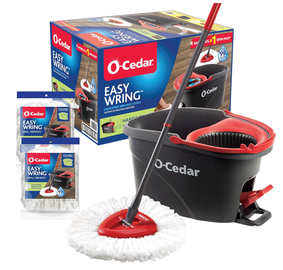 Brand: O-Cedar
4.4
4.4 out of 5 stars
(36,070)
O-Cedar EasyWring RinseClean Microfiber Spin Mop & Bucket Floor Cleaning System, Grey
