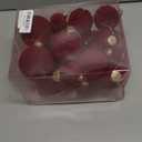 Velvet Ornaments for Christmas Tree, 36Pcs Flocked Ornaments Ball for Christmas Tree Decorations, Velet Christmas Ornaments Set Decorative Hanging Ornaments(Burgundy)