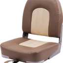 Deckpro Angler Low Back Boat Seat, Fold-Down Fishing Boat Seat (Tan/Sand)