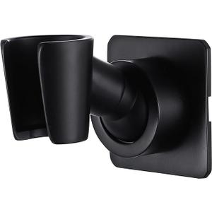 Shower Head Holder All Meta lHandheld Shower Wand Bracket Adhesive Shower Wall Mount Holder Brass Shower Spray Holder Black, Drill Free Glue Installation