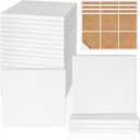 Ceramic Tiles for Crafts, GOH DODD 24 Pack Unglazed Blank Coasters White Tiles with 24 Cork Backing Pads for Alcohol Ink, Painting, Acrylic Pouring, Art Projects, Square, 4 Inch