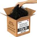 1 Cu Ft Ready To Ship Carton with Black Crinkle Paper Filler 12x12x12" | Single Wall (SD) Shipping Box with Shredded Paper for Gift Baskets, Decorative Box Filler, Confetti Gift Stuffing