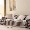 SmoBe Sofa Covers Washable, Chenille Sofa Covers for 3 Cushion Couch, Reversible Non Slip Futon Cover L Shape Sofa Cover, Pet Couch Cover with Tassel, Sofa Slipcovers 71" X 118" - Brown