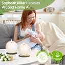 3 in Soy Ball Candles,4 Pack Hand-Poured Natural Soybean Wax Round Pillar Candles,Elegant White Candles-26H Long Burning Time,Dripless,Unscented,Smokeless Candles Dinner Table,for Wedding,Home Decor