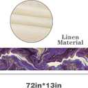 Marble Table Runner 72 Inches Long, Purple Golden Marble Texture Table Runner Dresser Scarves, Rustic Burlap Dining Room Table Decor for Kitchen Wedding Farmhouse Indoor Outdoor Home Party