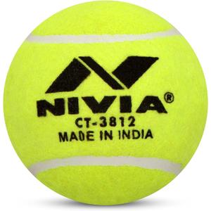 Nivia Heavy Tennis Ball Cricket Ball (Pack of 12) (Yellow)