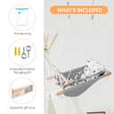 Baby Swing for Infants to Toddlers,Indoor Outdoor Wooden Hanging Swing Seat with Safety Belt and Mounting Hardware, Suitable for Ages Up to 3,Little Cloud