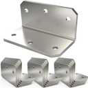 L Bracket Corner Brace(15PCS), 4 Inch Galvanized Medium L Angle Iron Heavy Duty, Joint Fastener Brackets,90 Degree Right Angle Corner Bracket for Wood Furniture Frame Fence