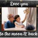 Photo Frame Suitable For 4 x 6 Photo - Picture Frame With A Support Behind - Vintage Love You To The Moon & Back Wooden Frame - Party Home Office Tabletop Shelf Display Decorations - A15