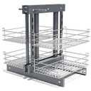 Kinchoix Blind Corner Pull Out Organizer for 36" Cabinet Left Open & Right Open Compatible 2 Tier 4 Shelves Adjustable Height