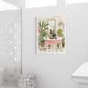 German Shepherd in Bathtub Black Framed Wall Art Poster Print, Animal Bathtub Restroom Wall Art Painting for Bathroom Decor Gallery Gallery 30 (German Shepherd in Bathtub, 20" L x 16" W, Black Frame)