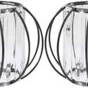Uonlytech 2pcs Lamp Shade Replacement Lighting Room Farmhouse Transitional Lampshade Bedroom Bulb Counter Hanging Decoration Ceiling Wall Cage Kitchen Guard E Iron Fixture Dining