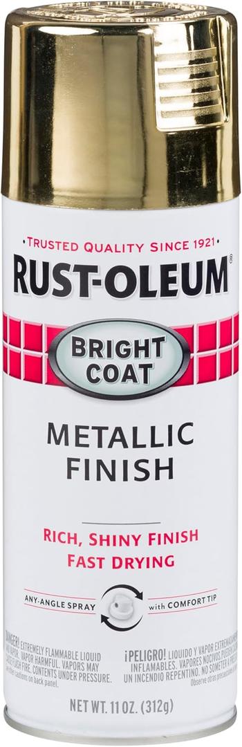 Rust-Oleum 7710830 Stops Rust Bright Coat Metallic Spray Paint, 11 Ounce (Pack of 1) , Gold
