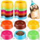 Baderke 24 Pcs Puppy Dogs Birthday Party Supplies Plastic Dog Bowls Bulk Reusable Food Feeding Water Pet Bowl for Cat Paw Party Favor, Blue, Yellow, Pink, Coffee, Orange, Green