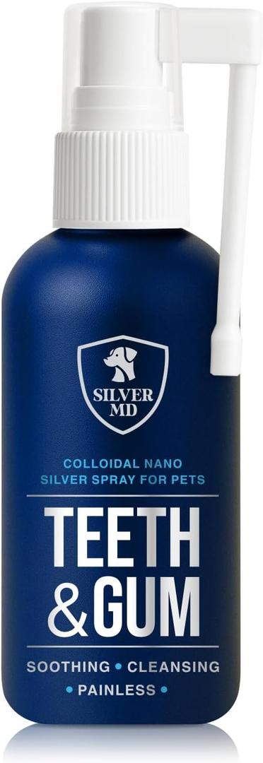 Pet Dental Care Spray for Dogs & Cats, Breath Freshener & Oral Hygiene Solution with Nano Silver & Tartar Buildup Support, Teeth Cleaning Gum Spray, Gentle Formula, No Brushing, 4 Oz