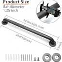 Shower Grab Bar, 2 Pack 24 Inch Gray Bathroom Grab Bar, 1.25" Diameter 304 Stainless Steel Anti-Slip Grab Bars for Bathtubs and Showers, Handicap Shower Grab Bar for Seniors Elderly