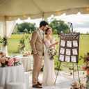 OurWarm Seating Chart for Wedding Reception Display, 23.6x15.7 Inch Rustic Wooden Wedding Seating Chart Board, Find Your Seat Wedding Signs for Reception Decor, Fits Display 4x6 Inch Cards