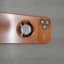 MAKAVO Magnetic for iPhone 12 Pro Max Case, Compatible with MagSafe, Built-in Camera Lens Protector, Logo View, Military Grade Drop Proof Phone Case Cover, Orange