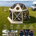 VEVOR Pop Up Gazebo Screen Tent, 12 x 12 ft Large High 13-Sided Camping Canopy Tent with Removable Top & Carry Bag, Quick Set & Bite-Proof Mesh Screen Sun Shelter for 8-10 Persons Backyard Patio