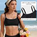 Sports Bikini Tops for Women Swim Bra Wirefree Workout Swimsuit Top Comfortable Support for Swimming, Beach, Active Wear (Black, XXL)